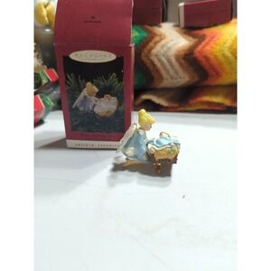 1994 Hallmark Happy Birthday Jesus Dated Ornament Angel Baby Manger Clip On